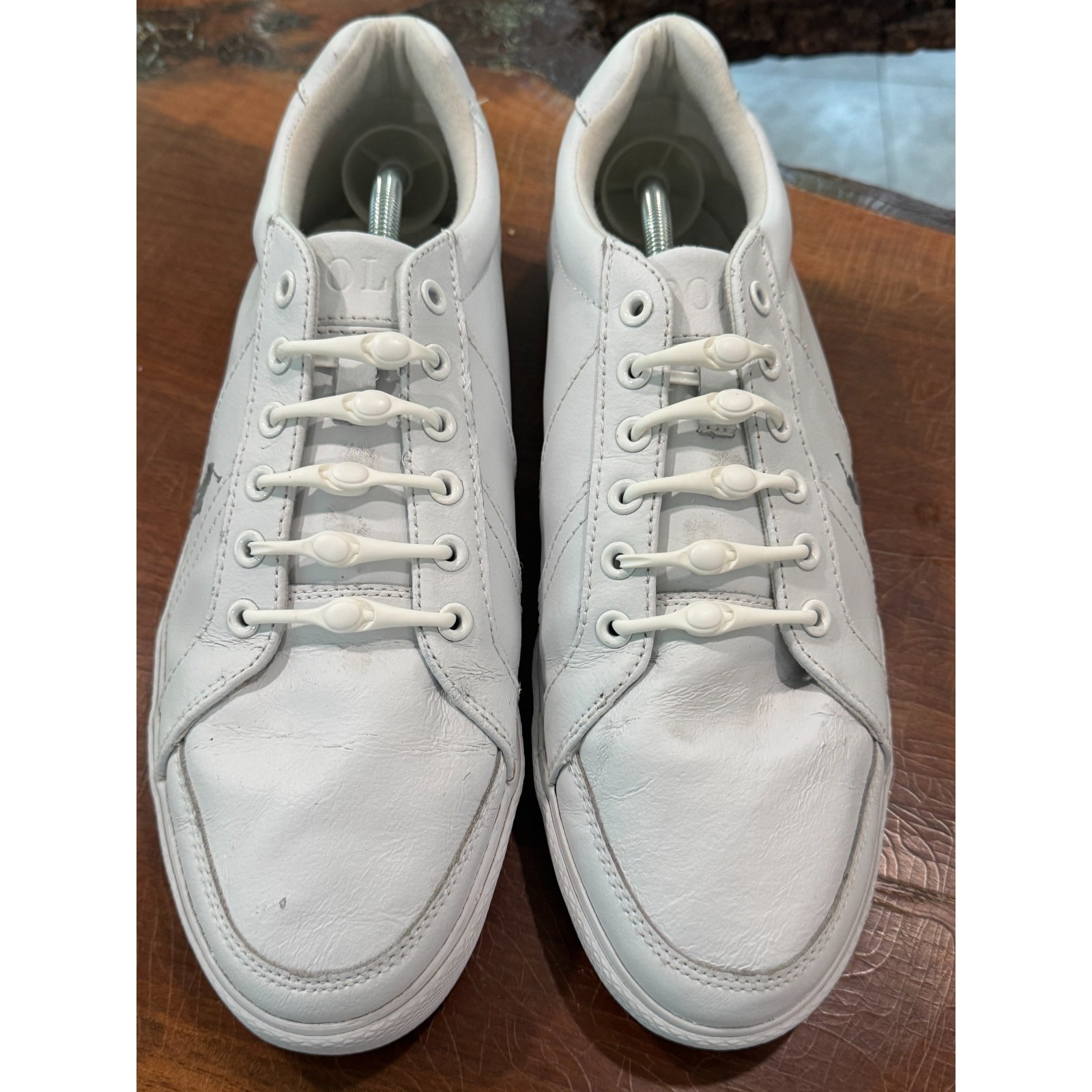 Polo Ralph Lauren Hugh Men's Sneakers White Size 11.5d Casual Leather Lace-Up 2